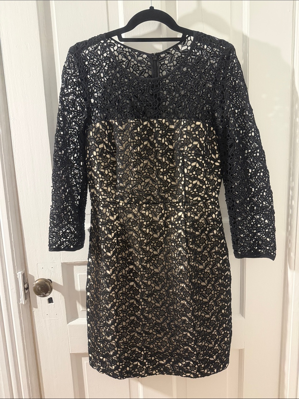 J. Crew Collection Black Lace Overlay Dress